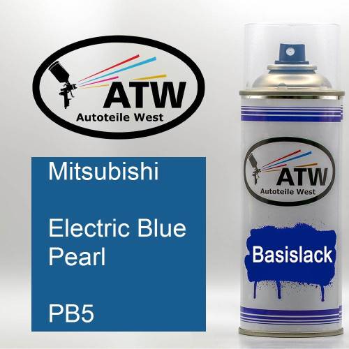 Mitsubishi, Electric Blue Pearl, PB5: 400ml Sprühdose, von ATW Autoteile West.